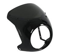 Tbest 7In Motorcycle Headlight Fairing Universal For Most Motorcycles Abs Matte Black Windshield Protector Round Headlamp Cover (Glossy Black)