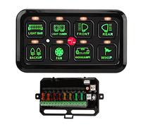 Tbest 8 Gang Car Panel Automatic Dimmable LED Touch Control Panel for Truck UTV Marine Boat SUV Ch Control Box 8 Have Gang Feature Dimmable the Backlight Change