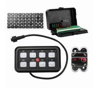 Tbest 8 Toggle Push Panel Automatic Dimmable Function with Box for Truck Boat Off Road Powersport Itch8 Way BlockBoat Gang a Panel Offers Wiring for Accessories Operating Gang 8 Built