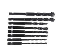 Tbest 8pcs Masonry Drill Bit Carbide Hex Shank 6.35mm Set for Tile Concrete Brick Wall Glass Mirror Plastic Wood Drilling 5mm-12mm
