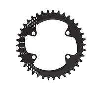 Tbest 96 BCD Chainring,Narrow Wide Chainring 96mm BCD 32T 34T 36T 38T ycle Single Chain Ring Guard Compatible M6000 M7000 M8000 Mountain Bike (Red/Black, Aluminum Alloy)(38T Black)