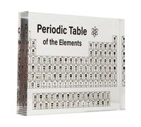 Tbest Acrylic Periodic Table Display, Compact with Real Elements Inside Clear Charts Posters Samples Craft Decoration for Classroom and Laboratory Ergonomic Element