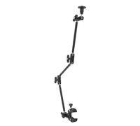 Tbest Adjustable Articulating Friction Arm Super Clamp with 1/4 Inch 3/8 Thread for SLR Cameras DSLR Action Mini Webcams Tablets Phones Monitors Black Stainless Steel 20cm to 80cm