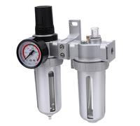 Tbest Air Compressor Filter Regulator Placeholder Air Water Separator Trap Oil Water Separator 1/4in Aluminum Alloy Semi Auto Drain for Automotive Repair Shop Compressor