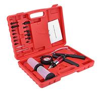 Tbest Auto Hand Held Vacuum Pump Pressure Tester Kit Brake Bleeder Test Tool Set with Adapters Universal for Most Cars Aluminum Anodized Cylinder Red 22pcs