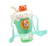 Tbest Automatic Bubble Machine Musical Illuminated Toy for, Milk Tea Cup of Shape Bottles Bubble Maker Toys for Home Party Camping, Robust Plastic Material (Green)