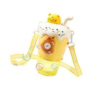 Tbest Automatic Bubble Machine Musical Illuminated Toy for, Milk Tea Cup of Shape Bottles Bubble Maker Toys for Home Party Camping, Robust Plastic Material (Yellow)
