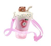 Tbest Automatic Bubble Machine Musical Illuminated Toy for, Milk Tea Cup of Shape Bottles Bubble Maker Toys for Home Party Camping, Robust Plastic Material (Roseate)