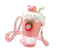 Tbest Automatic Bubble Machine Musical Illuminated Toy for, Milk Tea Cup of Shape Bottles Bubble Maker Toys for Home Party Camping, Robust Plastic Material (Pink)