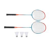 Tbest Badminton Rackets Kit for Outdoor Game Training with Anti-slip Handle and Carrying Bag (Blue Orange)