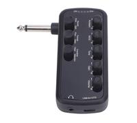 Tbest Bass Headphone Amplifier, ABS Overdrive Distortion Echo Reverb Chorus Tremolo Rechargeable Mini Portable Guiter Amp for Bass Guitar Practice