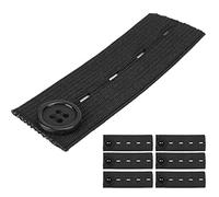 Tbest Belt Extension Buckle Adjustable Elastic Covenant Require Button for Pregnant Women 6PCs (Black)
