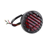Tbest Black Round Motorcycle Tail Brake Light Durable Weatherproof Metal Shell with Plastic Lens for Enhanced Safety and Visibility on Bobber Chopper