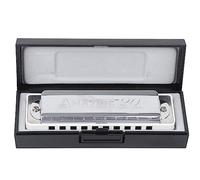 Tbest Blues Harmonica 10-Hole Mouth Organ G Key for Beginners - ABS with Electroplated Brass Base - Musical Performance (White)