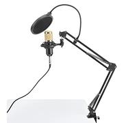 Tbest BM800 Condenser Microphone Studio Recording Kits Professional Adjustable Stand Black Alloy Plastic 1672g for V8 Sound Card KTV Karaoke Broadcasting