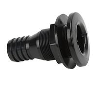 Tbest Boat Pipe Fitting Boat Thru Hull Fitting Thru Hull Connector 1-1/4in Black Plastic Direct Replacement with Trouble-Free Hose Connections for Onboard Plumbing System