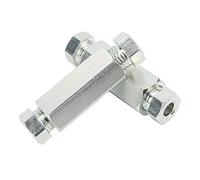 Tbest Brake Pipe Connectors 3 / 8in UNF Unions High Strength Metal Professional Line Fittings for British and USA Cars PRE 1980 2Pcs Set