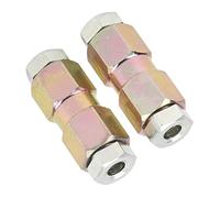 Tbest Brake Pipe Connectors Durable Metal 10mm Inline Male Female Nut for 3 / 16in Oil Replacement British European Cars Post 1980 2pcs