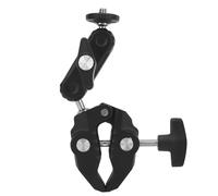Tbest Camera Clamp Mount Bracket Double Ball Head Anti Slip Versatile Multiple Holes for Rod Tablet Bike Motorcycle Aluminum Alloy 1/4 Inch Screw Hole 17 63mm