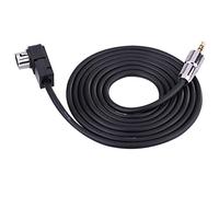 Tbest Car AUX Input Audio Cable Premium 1.5m 3.5mm Auxiliary Cord for Unilink CD Players Black Wire Gilded Head Replacement Accessory