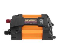 Tbest Car Inverter Dual USB 4000W Modified Sine Wave Power Converter With AC Outlet And Battery Clips For Cars Trucks SUVs Camping Lightweight ABS Material (DC12V-AC220V)