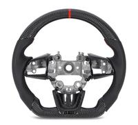 Tbest CARBON FIBER STEERING WHEEL PERFORATED LEATHER WITH BUTTONS COVER TRIM REPLACEMENT RED STITCHING RACING DESIGN FOR STINGER GT 2018-2023