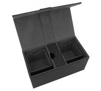 Tbest Card Deck Box with 3 Drawers Large Capacity Magnetic Closure PU Leather Game Storage for Holding Over 200 Cards YuGiOh Sports Collectors (Black)
