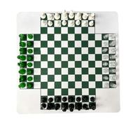 Tbest Chess Set Board Game Chess Board 35cm Rubber Mat 64 Pieces 49mm King Flat Stable Surface Portable Classic Strategy Game with Polished Pieces (49mm)