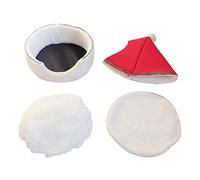Tbest Christmas Tree Cat House Bed Tent Warm Cozy Pet Cave with Removable Washable Cushion 360° Cold for Indoor Cats Holiday Decor (Red)