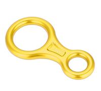 Tbest Climbing 8 Ring Terminal 8 Descender, 35KN Heavy Duty Climb Aluminum Figure 8 Descender Rigging Plate, Outdoor Rappel Rock Climbing Gear Downhill Ring Equipment Belay Device(Gold)