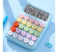 Tbest Colorful Calculator Mechanical Keyboard Electronic Desktop with Numeric Keypad for Home School Office Yellow (Blue)