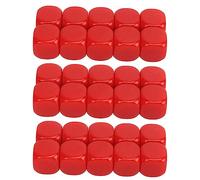 Tbest Dice Set 30PCS 16MM Plastic Rounded 6 Sided DIY Sticker Cubes For Game Party Fun Math Teaching Learning Letters Numbers (Red)