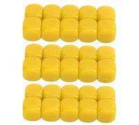 Tbest Dice Set 30PCS 16MM Plastic Rounded 6 Sided DIY Sticker Cubes For Game Party Fun Math Teaching Learning Letters Numbers (Yellow)