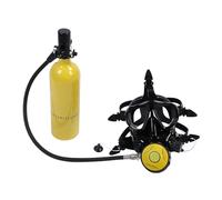 Tbest DIDEEP Mini Scuba with Full Face Diving Goggle 180° Wide View 1L Portable Oxygen Gear for Underwater Exploration (Yellow)