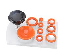 Tbest Die Watch Back Case Opener Set Nonmarking Silicone & Aluminum Alloy Suction Cover Remover Tool for 16mm 66mm Watch Repair, Ergonomic Handle for Watchmakers (Orange)