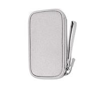 Tbest Digital Accessory Storage Bag Small Grey Multi Layers Nylon Electronics Organizer for Travel Business Trips Leisure Gifts