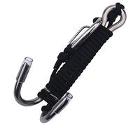 Tbest Diving Hook Diving Double Double Stainless Steel Reef Drift Hook with Cord replacement for Cave Diving(Black)