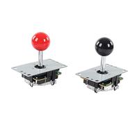 Tbest DIY Games Kit 2 Player LED Game DIY Kit with USB Computer Joystick Circuit Board Gamepad 30 Cassette Buttons Red Black