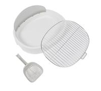Tbest Dog Training Toilet with Wall Potty Training Pee Pad Holder Portable Baffle Dog Litter Box for Small Medium White ToiletD The Toilet with Designed (White)
