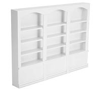 Tbest Doll House Accessories Lightweight Wooden Bookshelf (White)