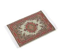 Tbest Dollhouse Carpet, Silk Thread Doll House Woven Rug Decoration Accessories for 1:12 Miniature Doll House (red Satin (Floral fragrance)