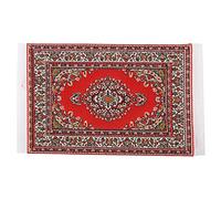 Tbest Dollhouse Carpet, Silk Thread Doll House Woven Rug Decoration Accessories for 1:12 Miniature Doll House (red Satin (lure)