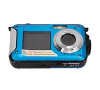 Tbest DV Digital Camera,Full HD 2.7K 48MP 10ft Underwater Digital Camera 16X Digital Zoom Front Rear Double Sns Digital Camera Red (Blue)
