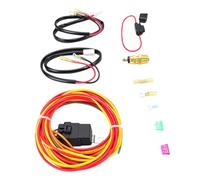 Tbest Electrical Blower Wiring Kit Universal Cooling Fan Switch Set Radiator Ventilation Blower Contactor Harness Electric Radiator Fan Relay Kit with Thermostat Control Switch
