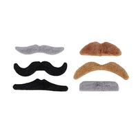 Tbest Fake Self Adhesive Beard Easy to Stick and Delete New Mustache Stickers for Halloween Party 6 Pcs Black Mustaches for Adults and Children