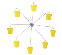 Tbest Ferris Wheel Toy Bird Feder Creative Outside Hang Feeder for Garden Decor with 8 Buckets