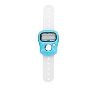 Tbest Finger Counter Digital Tally Clicker with Resettable 5 Digit LCD Display and Silicone Finger Strap for Praying Walking Counting Sports (Sky Blue)