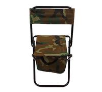 Tbest Fishing Chair Compact Folding Chair Seat, Foldable Camping Chair Outdoor Backrest Stool Portable Backpack Cooler Chair with Bag for Fishing Picnic Beach Camouflage