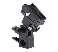 Tbest Flash Bracket Hot Shoe Mount Light Stand Holder Durable Adjustable Umbrella for Photography Video Studio Lighting Black Plastic 1pc