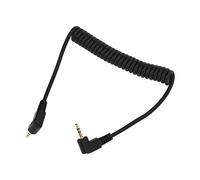 Tbest Flash Sync Cable 2.5mm Male to Coiled Cord for EM Series DSLR Cameras Durable Metal Plastic Construction Extendable Spring Design Smooth Connection
